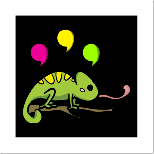 Comma Chameleon Funny Music Parody 80s Pun Posters and Art